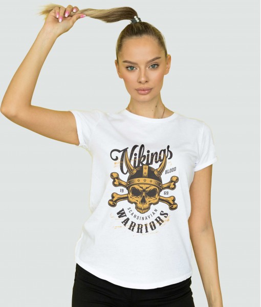 Дамска тениска с щампа Готика Vikings Warriors
